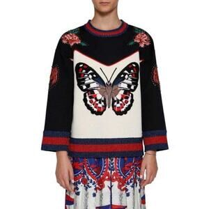 Gucci Butterfly Embroidered Sweater Top Michele Era Archive Size S Small $1580